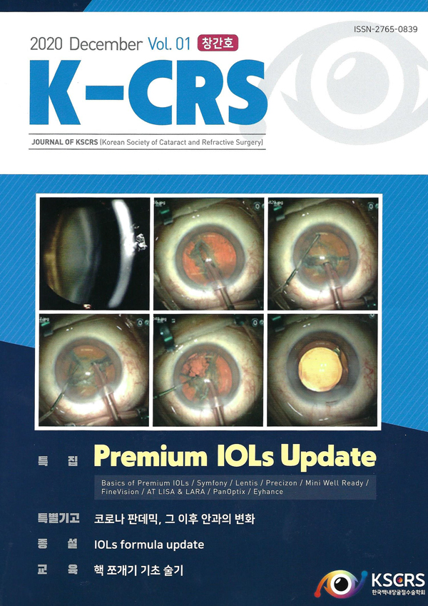《K-CRS》2020 年 12 月創刊號封面。本院介紹代表院長投稿角膜膠原交聯相關病例討論。